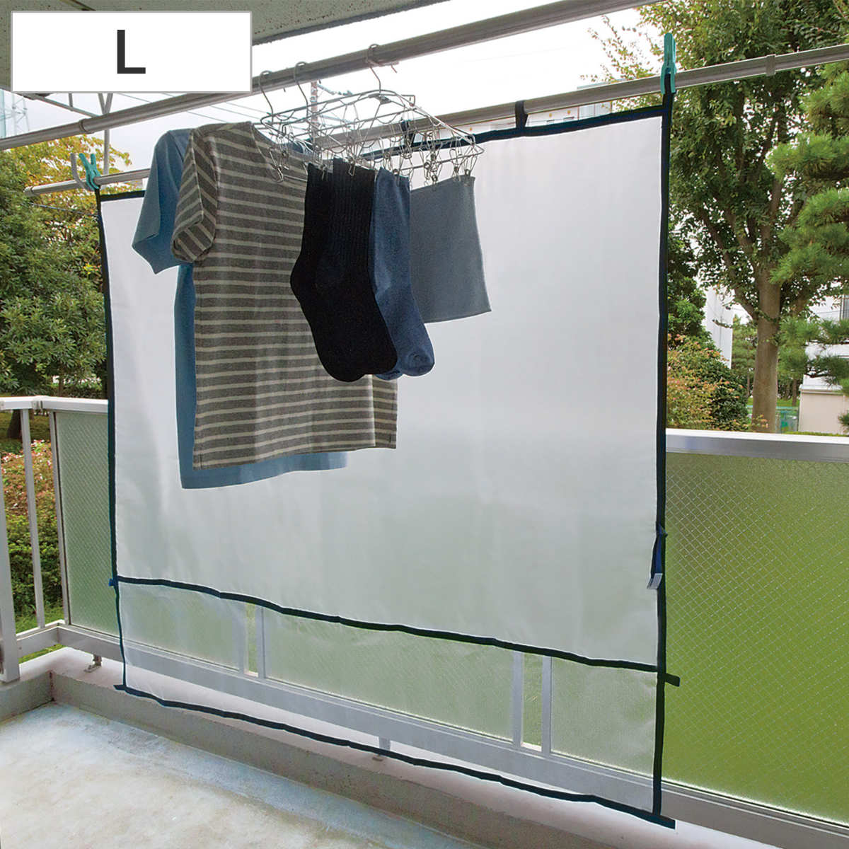 雨よけシート ベランダ便利シート 洗濯物カバー Lサイズ ベランダ 雨よけ マンション 目隠し ベランダカーテン インテリアパレットヤフー店 通販 Yahoo ショッピング