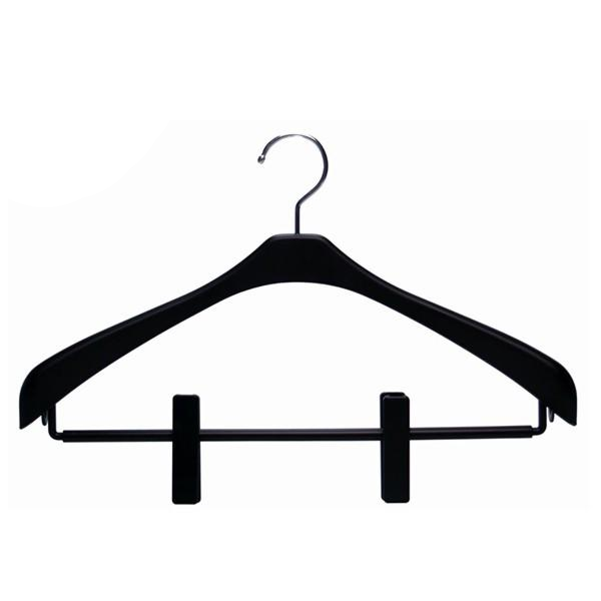 ハンガー リバース ジャケットスリムクリップ42 ブラック 2本組 （ 衣類ハンガー ジャケットハンガー 衣類収納 ）