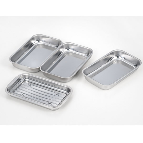 連結バット5点セット アミ付き ステンレス製 日本製 （ 調理用バット