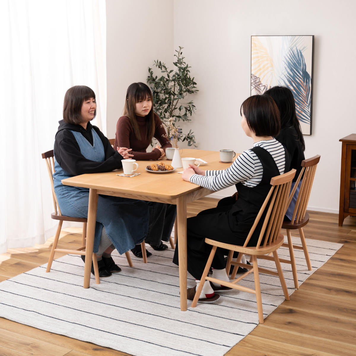 東谷 ダイニングテーブル 幅120〜150cm 伸長式 アッシュ材 （ 2人掛け