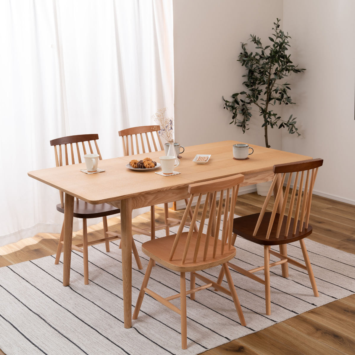 東谷 ダイニングテーブル 幅120〜150cm 伸長式 アッシュ材 （ 2人掛け