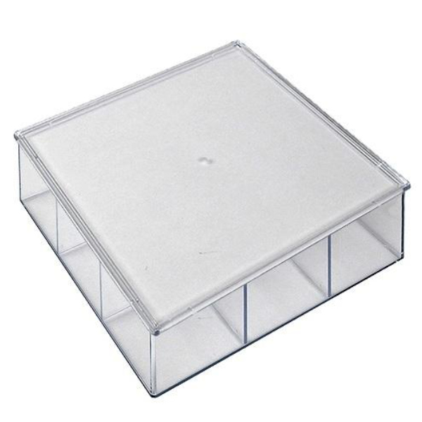 クリアケース ふた付き 9分割 透明 プラスチック 収納 デスコシリーズ