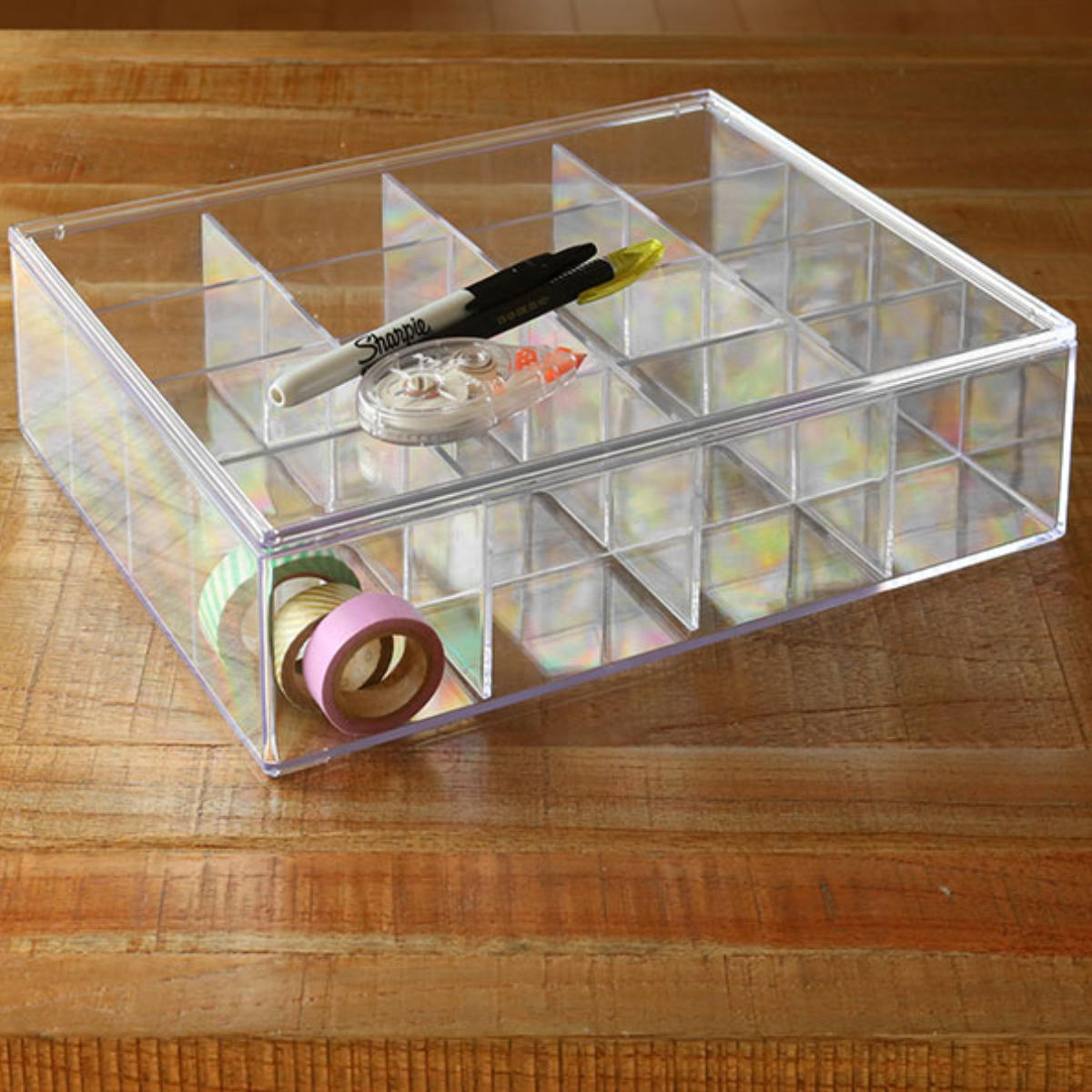 16個数セット！収納ケース 引き出し式 クリア 幅24×奥行32×高さ15cm クリアケース ふた付き 16分割 透明 プラスチック 収納 デスコシリーズ