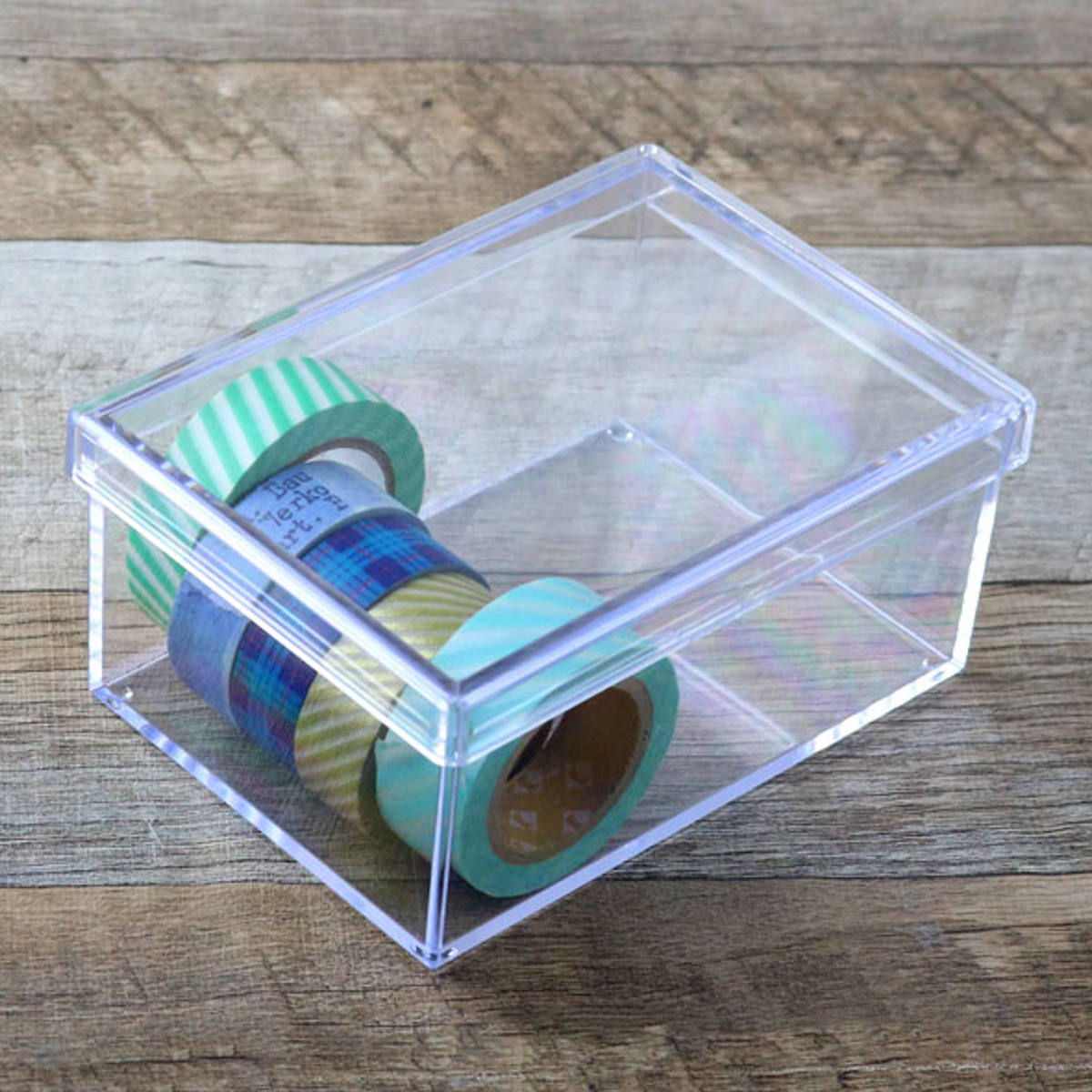 クリアケース フタ付き 幅13×奥行9.4×高さ6cm 小物入れ ふた付き S 深