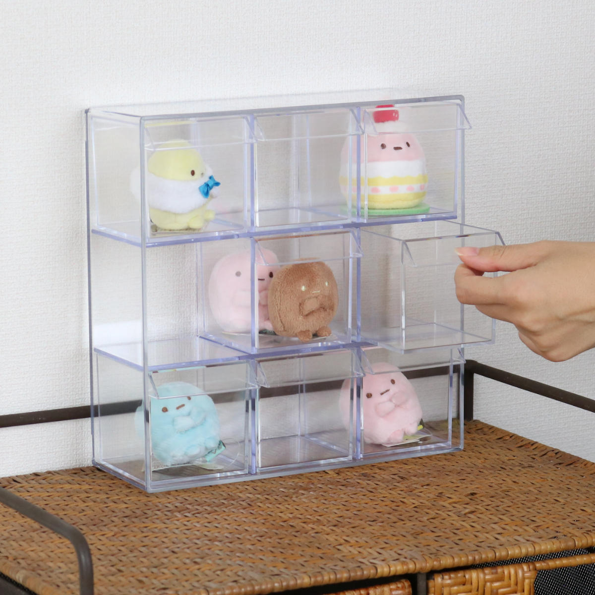 小物入れ 引き出し ミニ プラスチック クリア 卓上 透明 収納 3段×3列