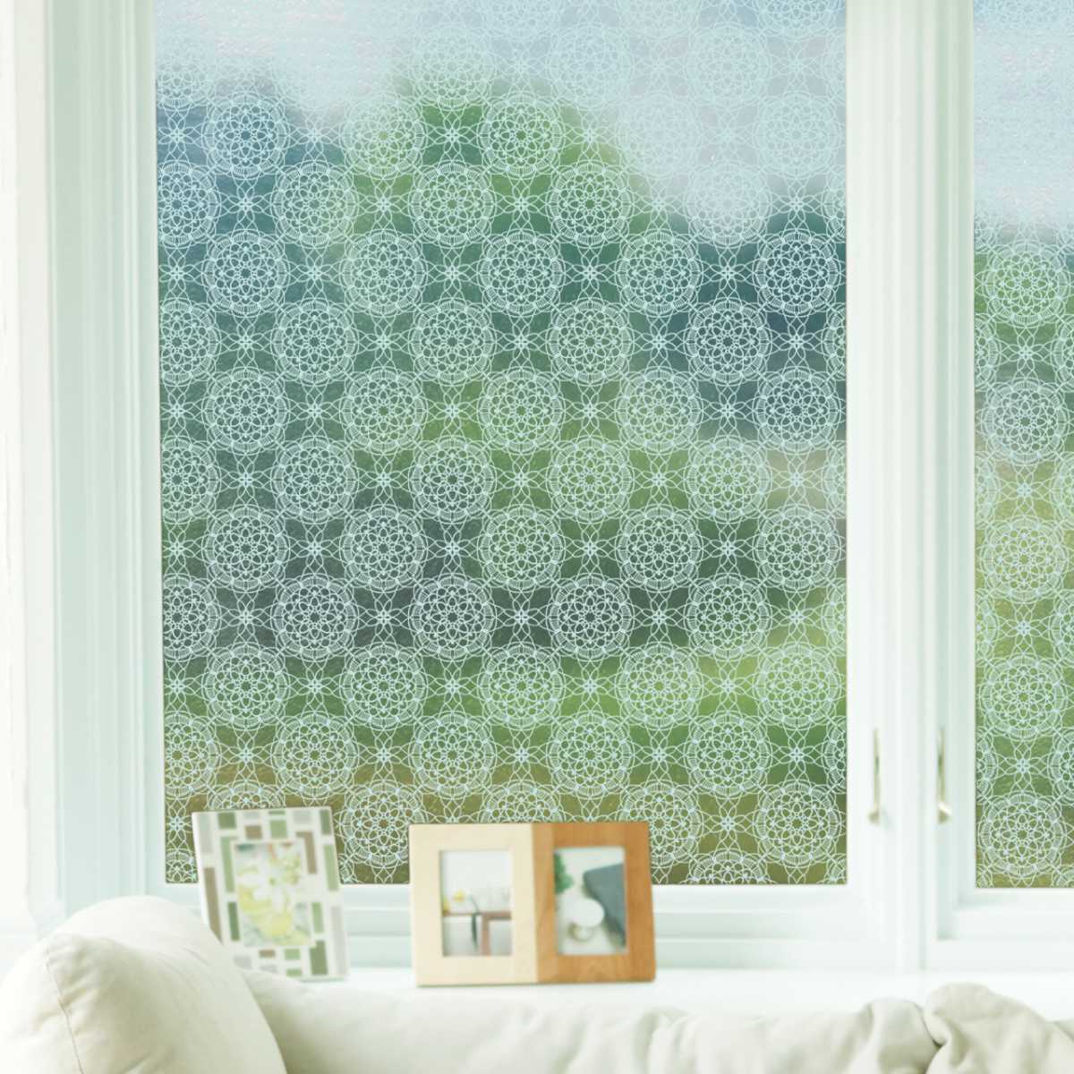 断熱シート マドピタシート すりガラス対応 ブルーレース 90cm×180cm 2