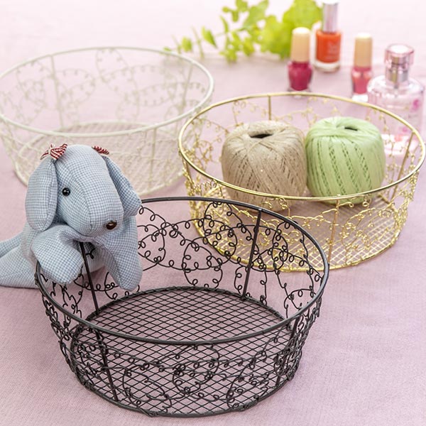 ちどり産業 バスケット 丸型 約 直径19×高さ7cm 小物入れ ラッピング