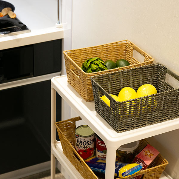 ちどり産業 バスケット 収納ボックス 約 幅19×奥行28×高さ12cm