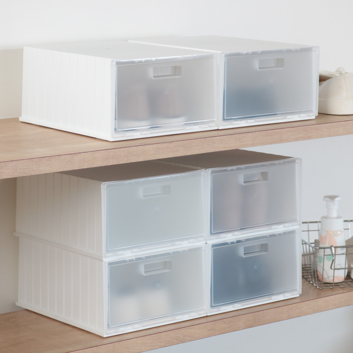 不動技研（FUDOGIKEN） 靴箱 シューズボックス i-Zucc 4個セット （ 靴