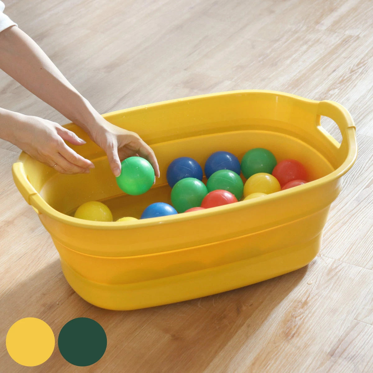 バケツ 折りたたみ 23L ソフトタブプラス 中栓付き （ 折りたたみバケツ 大容量 柔らかい 収納 持ち手 つけ置き洗い 掃除 清掃 排水栓付き 日本製 四角 ）