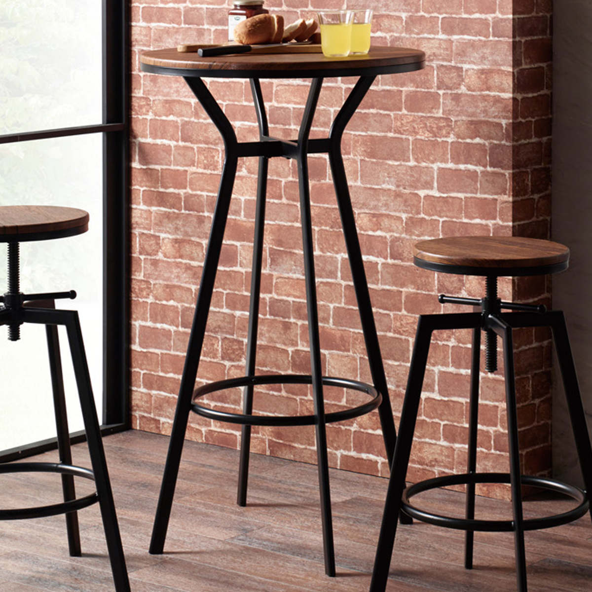 弘益 ハイテーブル 丸型 スチールフレーム 直径60cm （ 丸 ラウンド