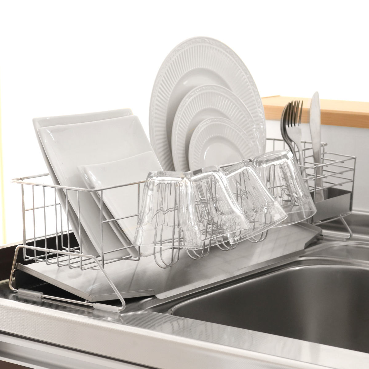 下村企販 水切りラック 幅20cm シンクサイド スペース水切り スリム