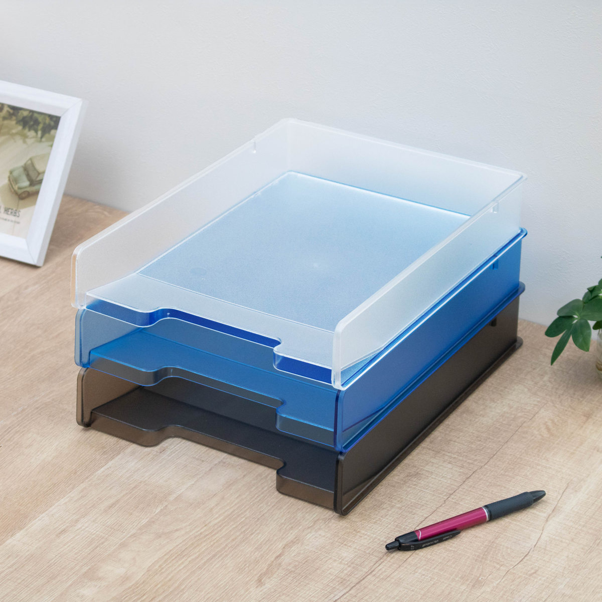 SANKA（サンカ） ファイルトレー A4 縦 頑丈 丈夫 プラスチック クリア