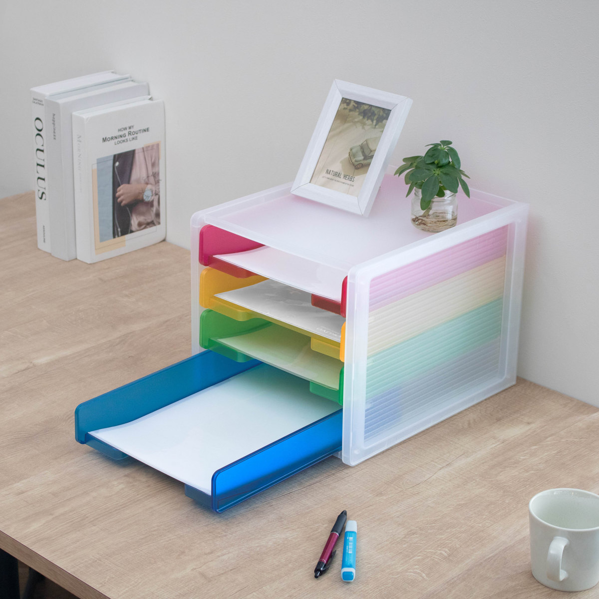 レターケース A4 4段 縦 ファイルトレー ...の詳細画像3