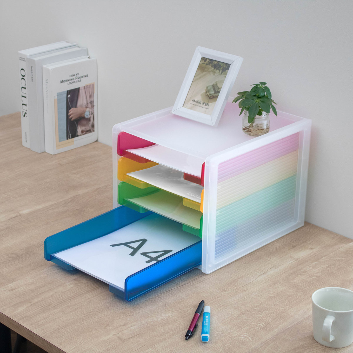 レターケース A4 4段 縦 ファイルトレー ...の詳細画像4