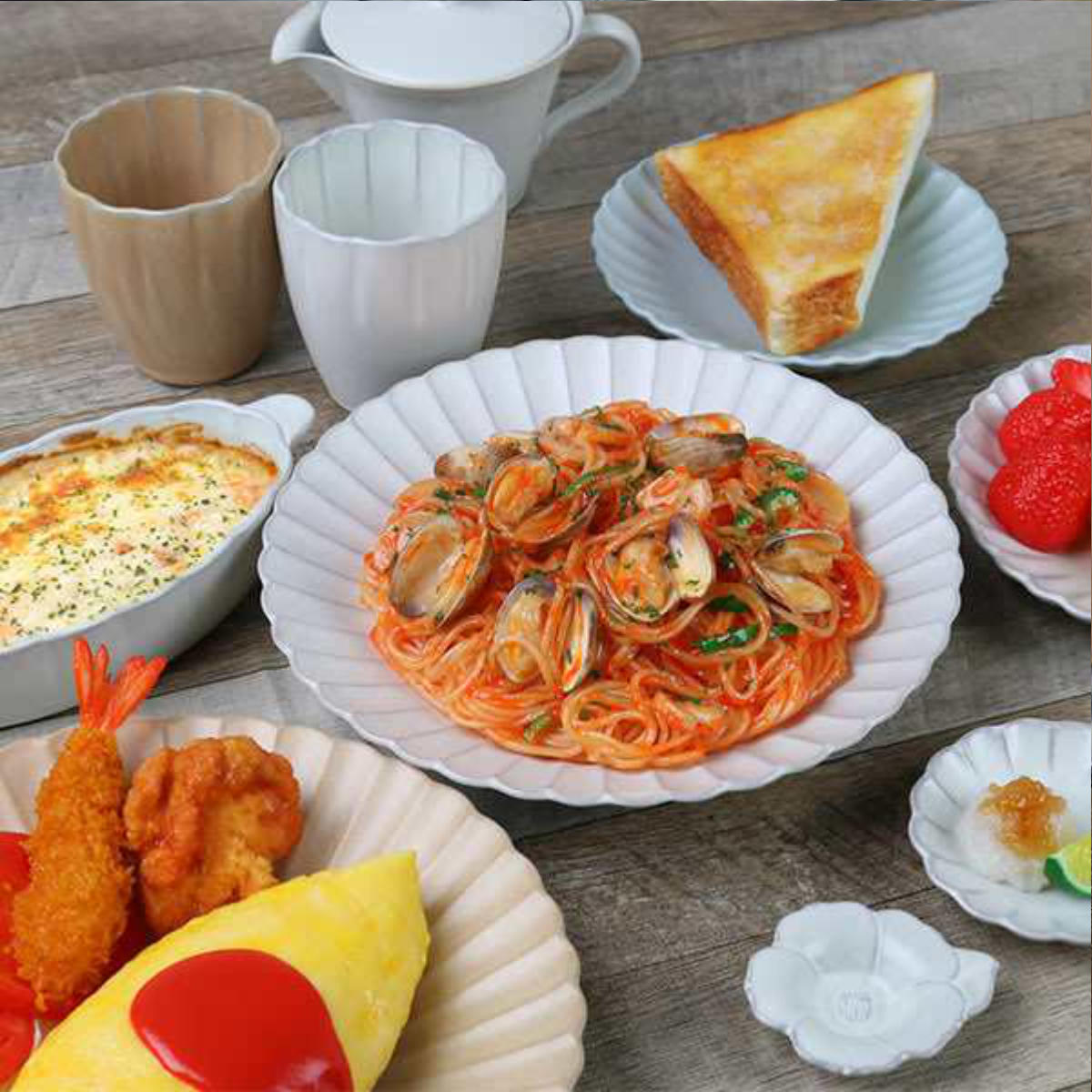 aito製作所 プレート 23cm 輪花皿 花皿 花シリーズ 洋食器 陶器 日本製