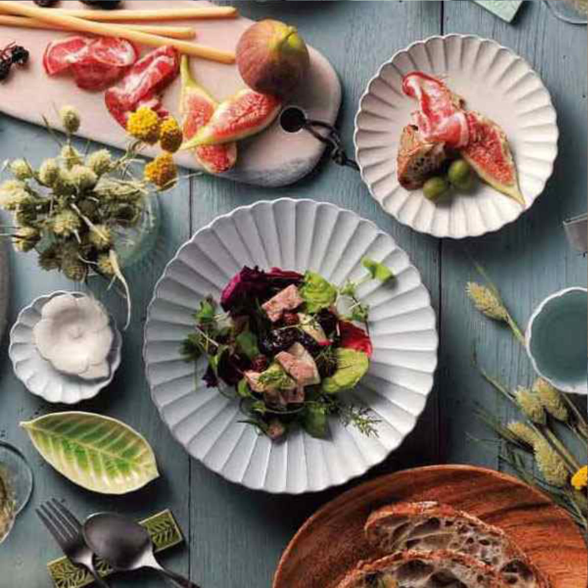 aito製作所 プレート 23cm 輪花皿 花皿 花シリーズ 洋食器 陶器 日本製