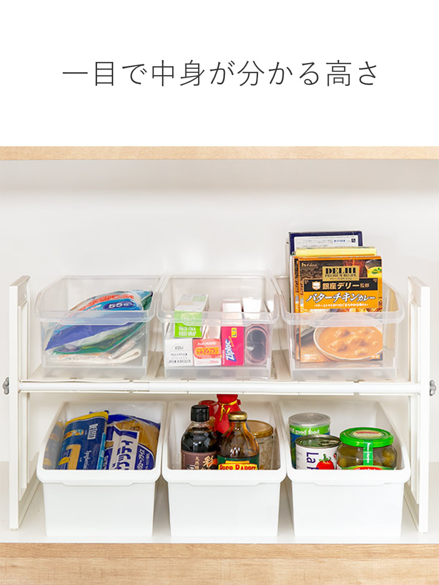 キッチン収納ケース ストックボックス コロ付き 幅19.1cm 6個セット
