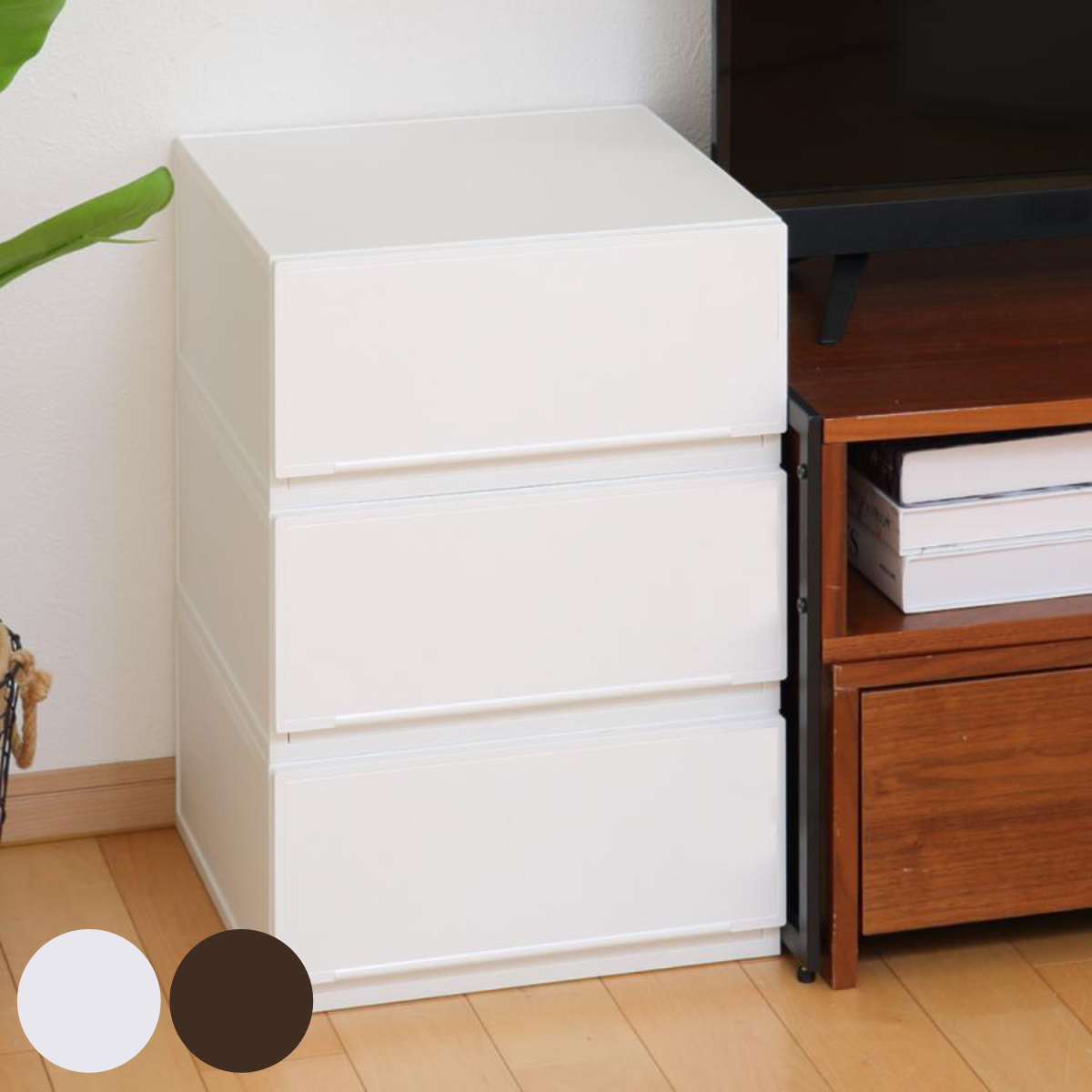 SANKA 収納ケース 幅37.6×奥行35.8×高さ18.8cm 同色3個セット コレクト