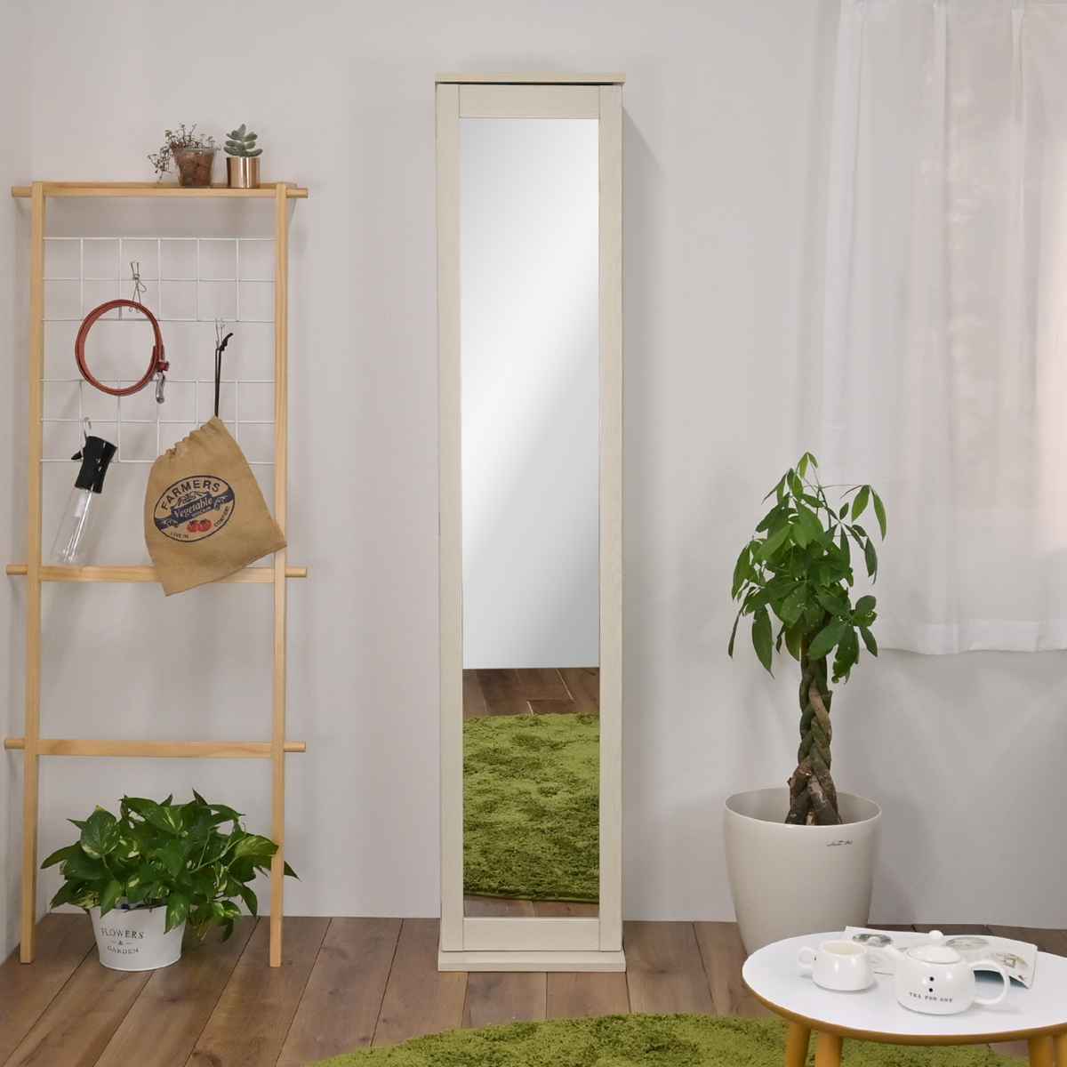 ボックスミラー ミラー付き収納棚 （ ミラー 鏡 収納棚