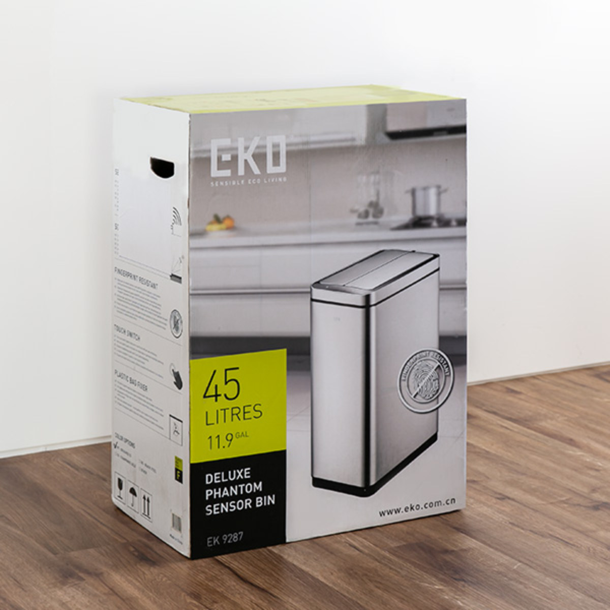 EKO ゴミ箱 30L デラックスファントム センサービン ステンレス （ イーケーオー ごみ箱 30リットル 奥行25 自動開閉 自動 ふた付き 分別 角型 センサー ）_16