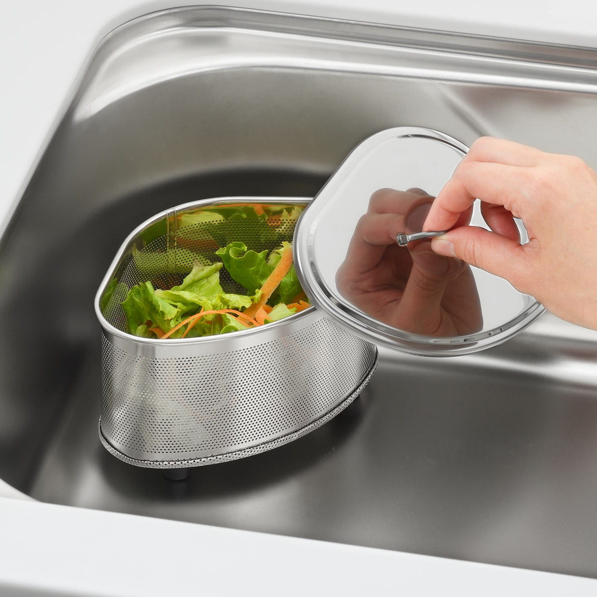 おしゃれなOSBごみ箱　コーナー　三角形タイプ 三角コーナー おしゃれ / 浮かせるフタ付き三角コーナー アクア AQUA