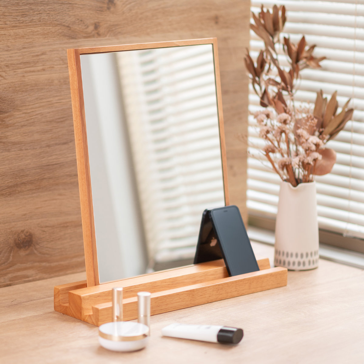 塩川光明堂 ミラー 卓上 POCO 幅40cm スタンドミラー 卓上ミラー