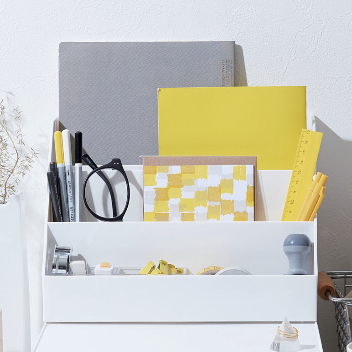 吉川国工業所 卓上整理ボックス A4 縦 モノトーン MX-02 （ 収納 小物