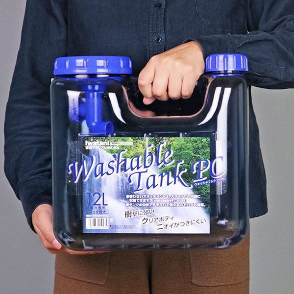 岩谷マテリアル ウォータータンク ポリカ 12L 蛇口付き クリア コック