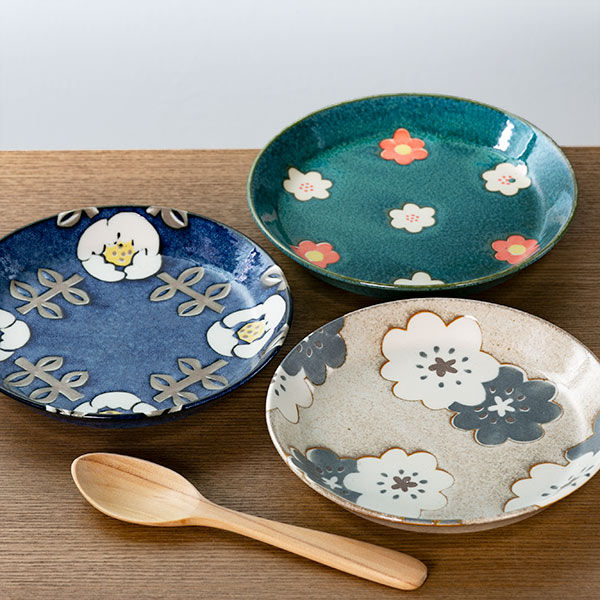 プレート 14cm ノルディックフラワー 磁器 美濃焼 日本製 同色5枚