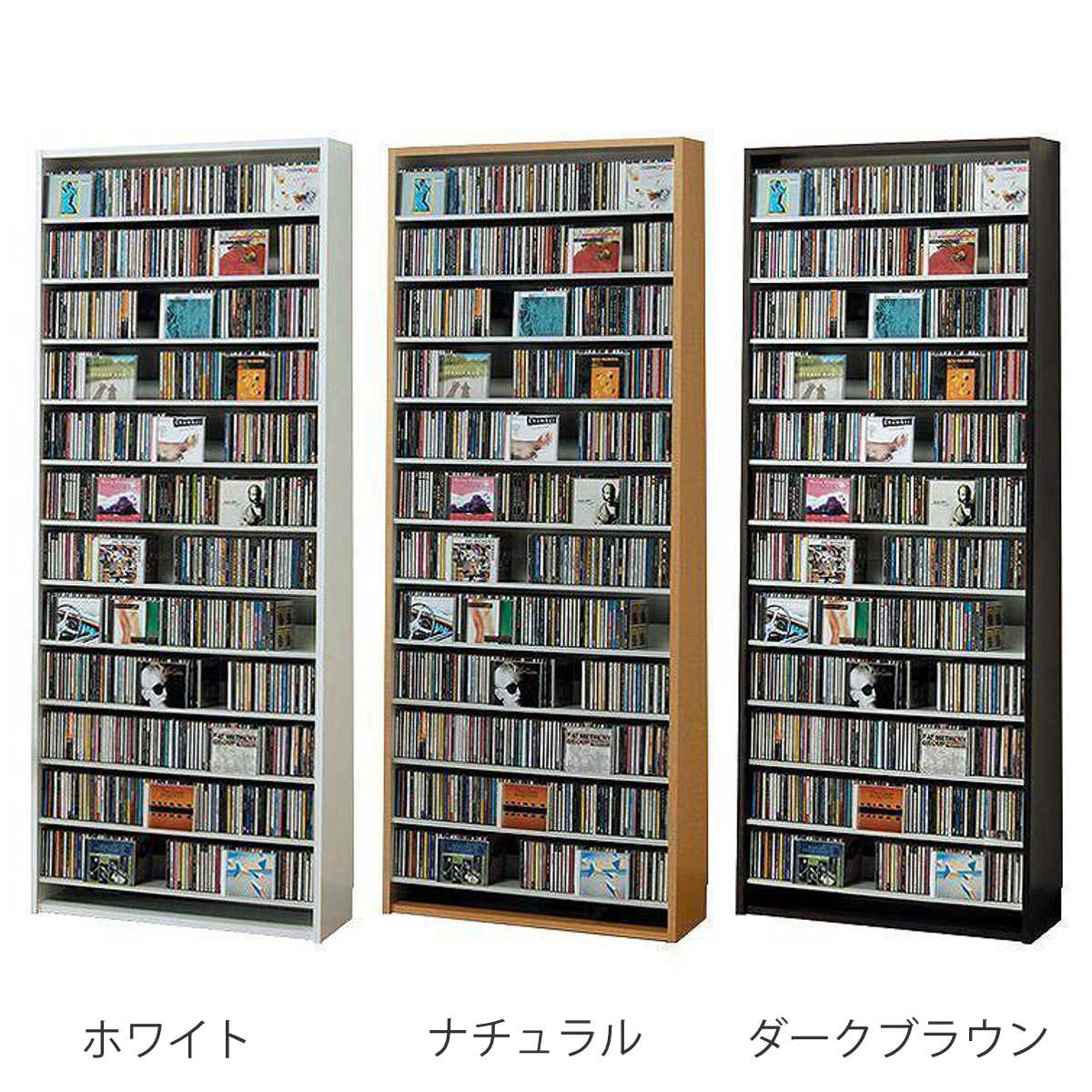 CDラック 幅80cm 12段 大量収納ストッカー （ ラック 棚 収納 ディスプレイラック ）_5