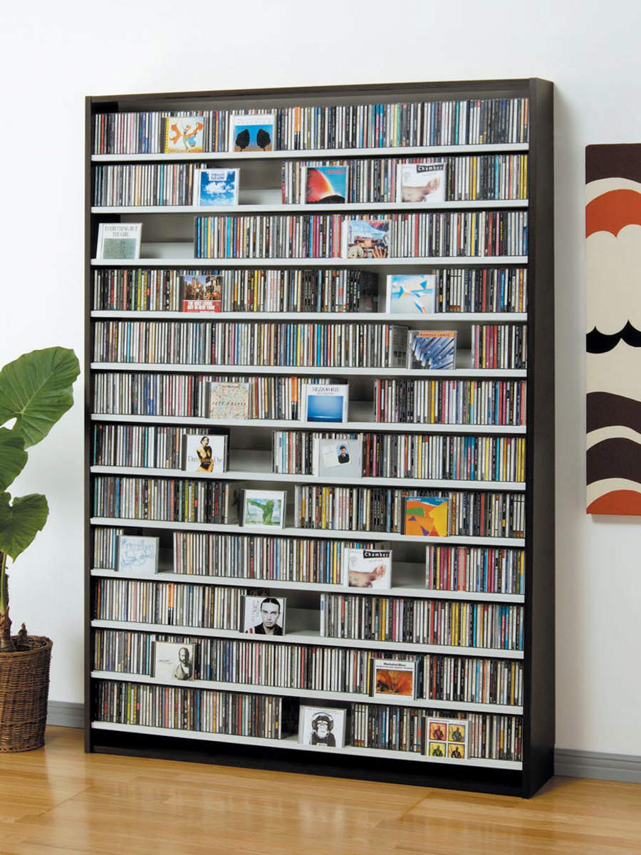 CDラック 幅139cm 12段 大量収納ストッカー （ ラック 棚 収納