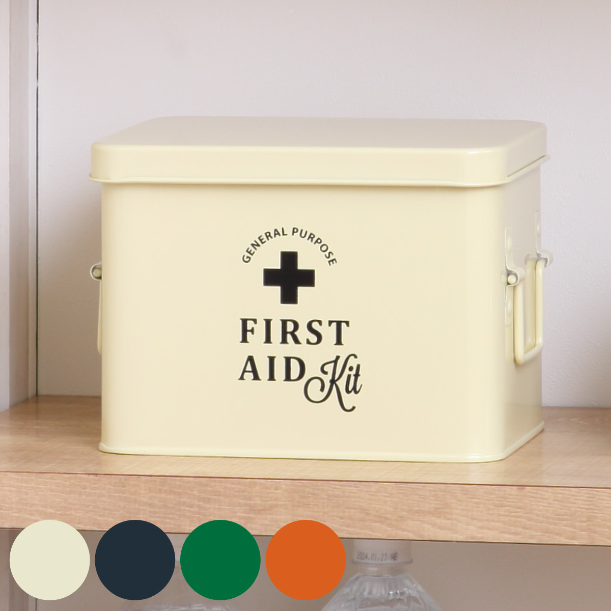 救急箱 ファーストエイドボックス Sサイズ 仕切り付き （ 薬箱 2段 缶