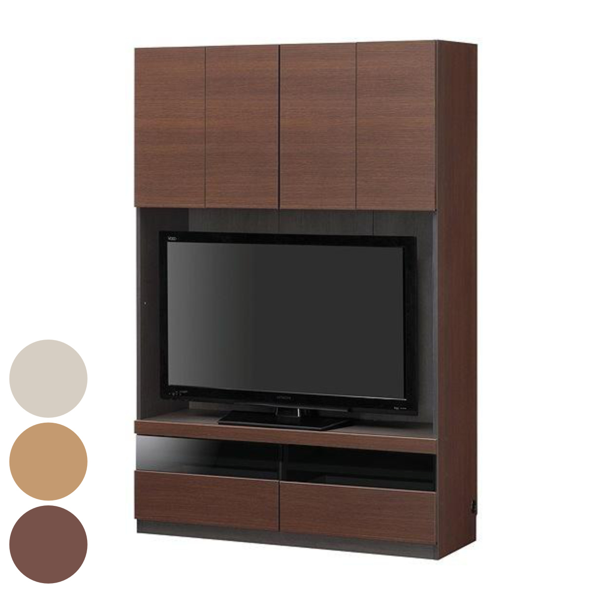 白井産業 テレビ台ユニット 壁面収納 ポルターレ 幅120cm ホワイト