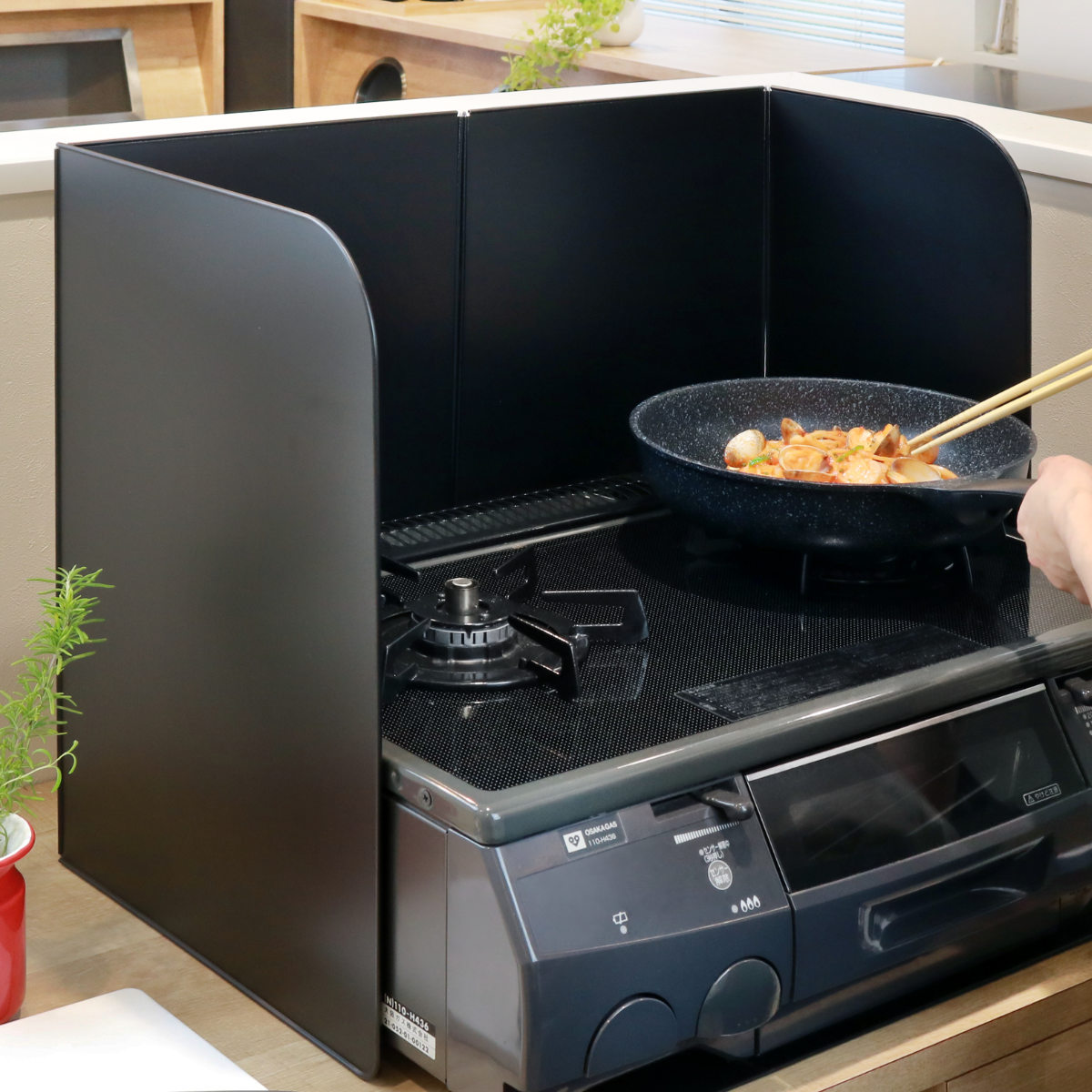 高木金属工業 レンジガード フッ素コート 3面タイプ （ 日本製 フッ素