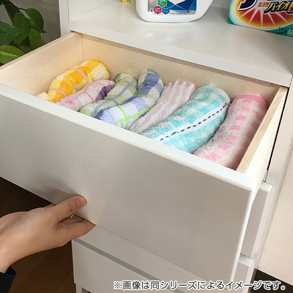 すき間収納 引出し 4段 ランドリーチェスト 日本製 約幅60cm （ タンス 衣類収納 引き出し 整理タンス チェスト 完成品 ）の画像