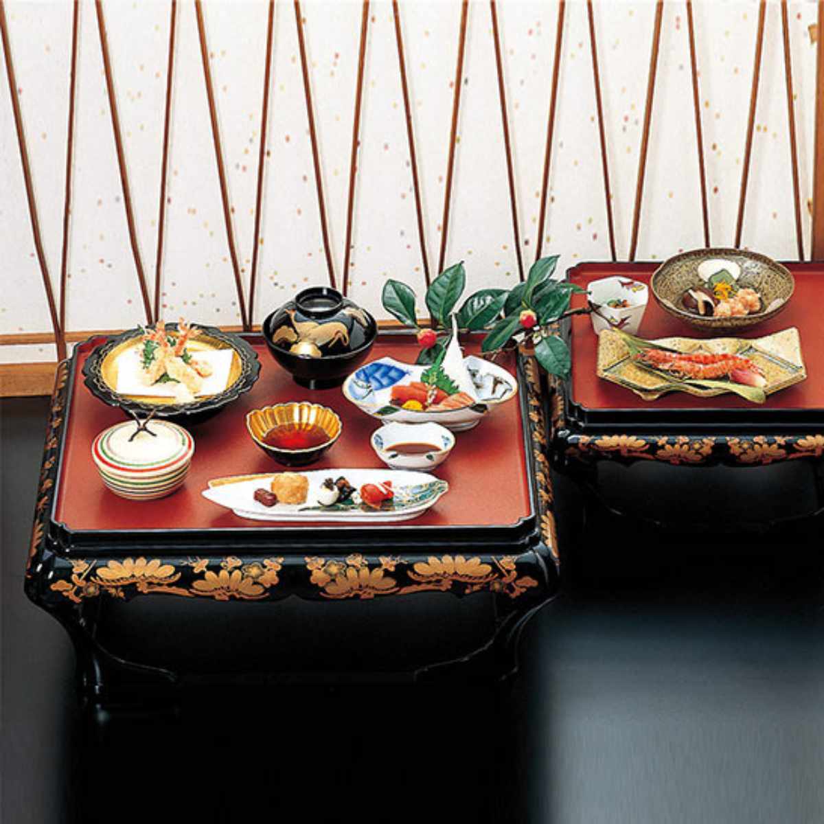 福井クラフト 殿様膳 仁ノ膳 片面タイプ 足付 朱天金 お膳 業務用