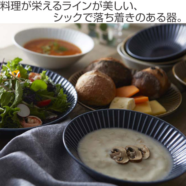 プレート 20cm ライン 磁器 食器 （ 食洗機対応 電子レンジ対応 皿 お
