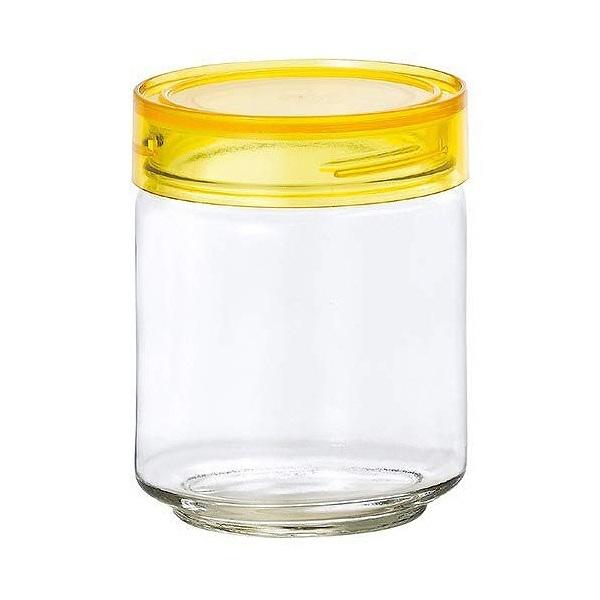 ガラス製　蓋付き入れ物（イエロー） 保存容器 CCボトル カラーキャップボトル 750ml ガラス製 （ ガラス製