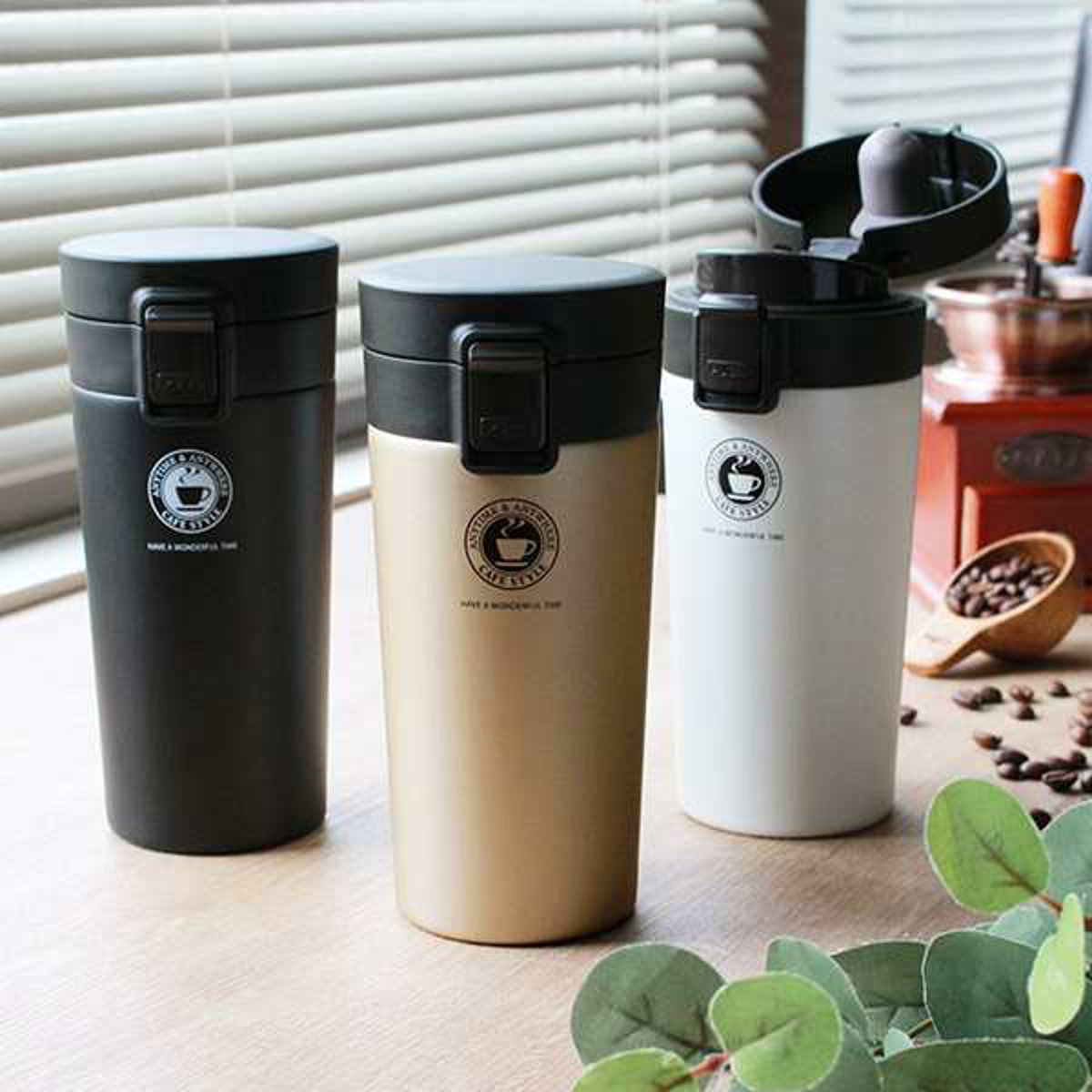 アスベル（ASVEL） 水筒 370ml ステンレス ワンタッチ 真空断熱携帯