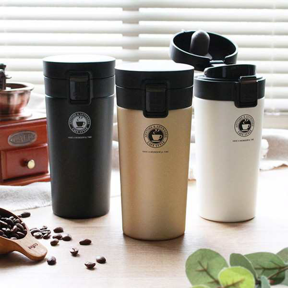 アスベル（ASVEL） 水筒 370ml ステンレス ワンタッチ 真空断熱携帯