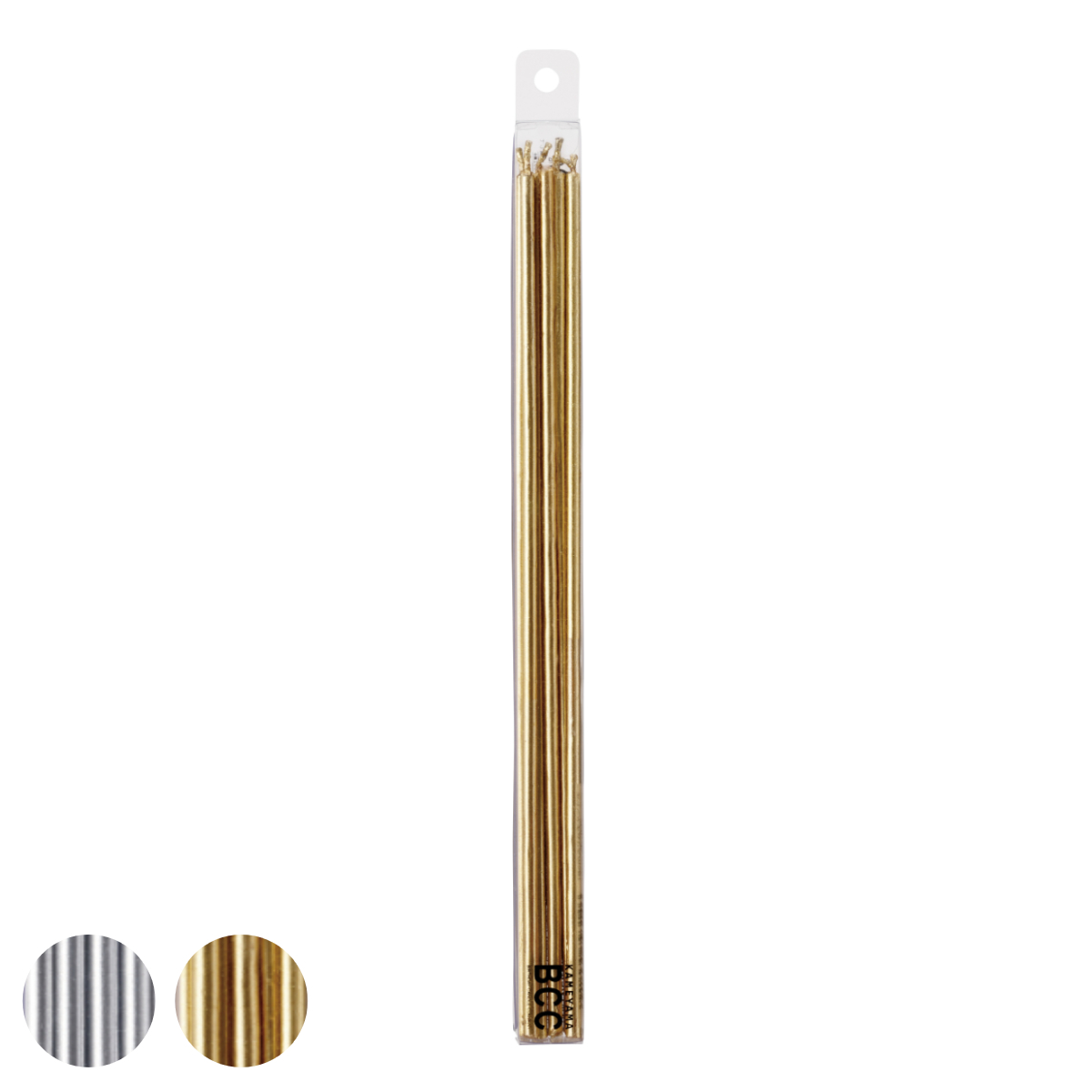 キャンドル パーティーキャンドル 18cmスリムキャンドル シルバーカラー シルバー （ ローソク ろうそく ケーキ用 ）