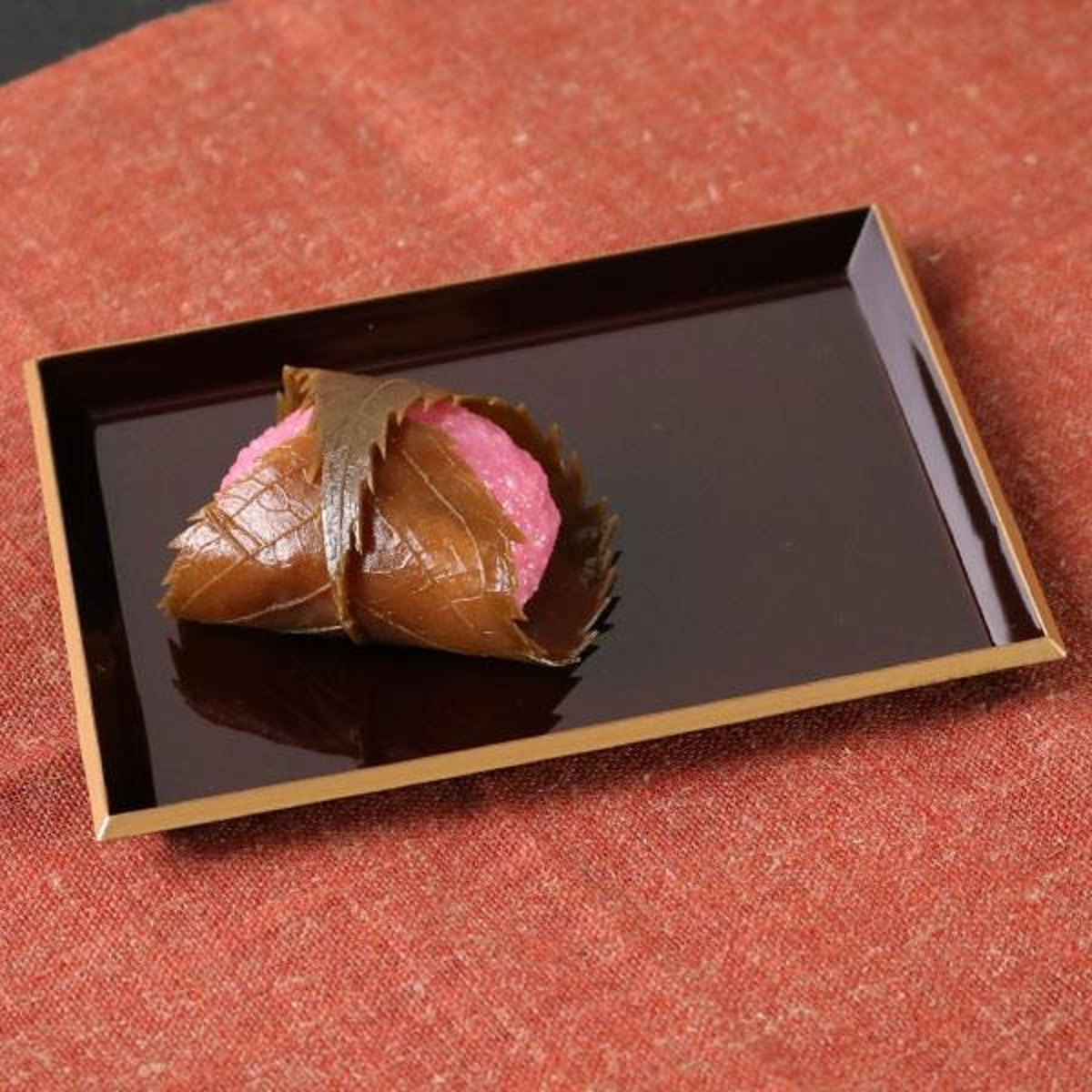 【未使用】野田行作 漆器 銘々皿菓子器 5セット 銘々皿 溜渕金 漆器 長角 和菓子 皿 食器 日本製 同色5枚セット