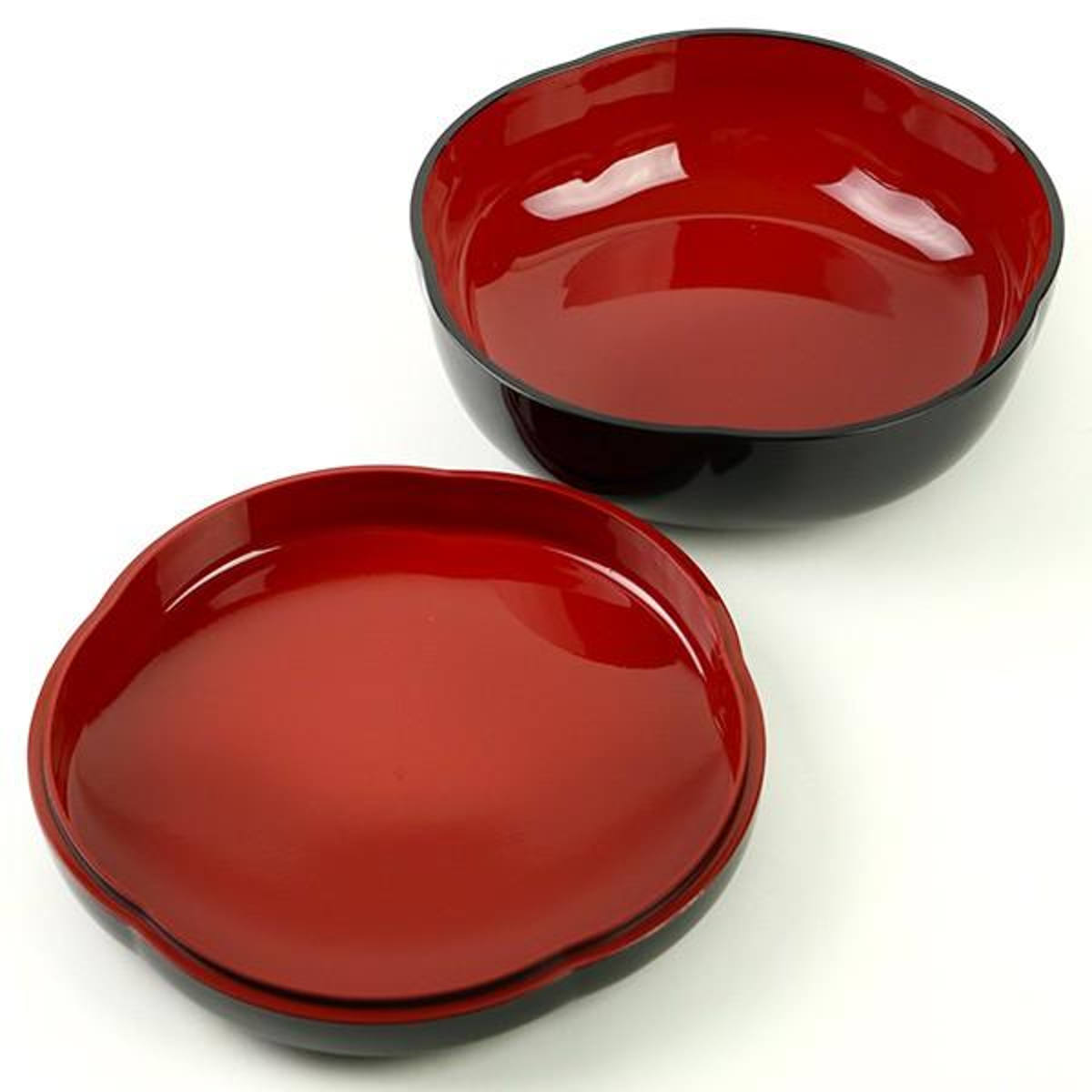 巨匠殿村藍田作 菓子器 菓子鉢 漆器 梅図 共箱 菓子器 夢うさぎ 梅型 蓋付き 漆器 器 食器 日本製 （ 菓子入れ 盛鉢