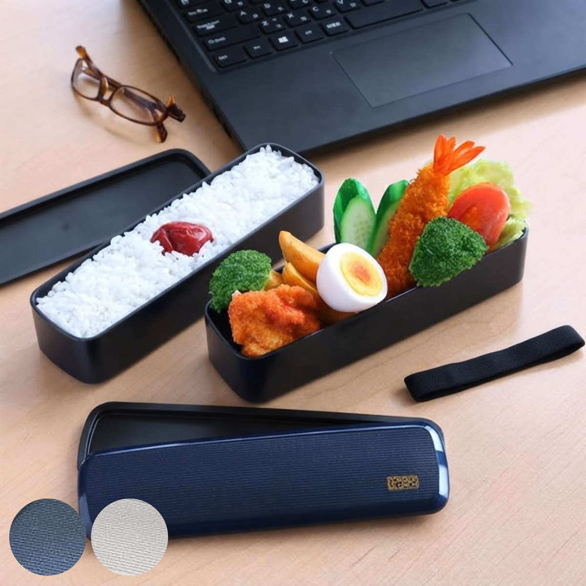 弁当箱 スリムランチ Border 660ml メタネイビー （ お弁当箱 日本製