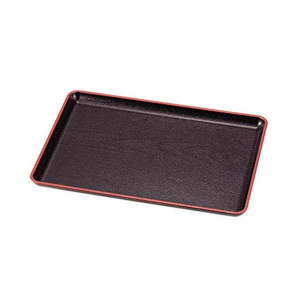 お盆 36×26cm トレー 長盆 恵比寿盆 黒天朱 尺2寸 日本製 10枚セット （ トレイ 和菓子 和食器 菓子皿 和風 おしゃれ シンプル 角型 ）