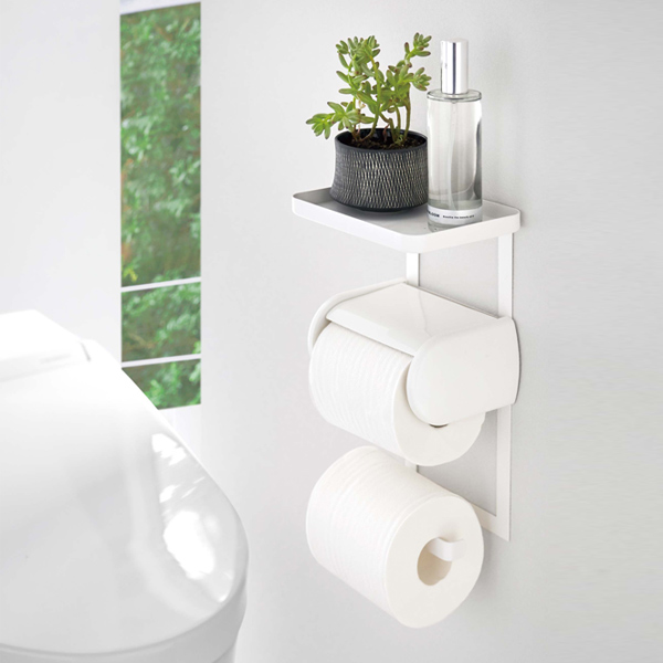 tower 山崎実業 トイレットペーパーホルダー上ラック 2段 タワー
