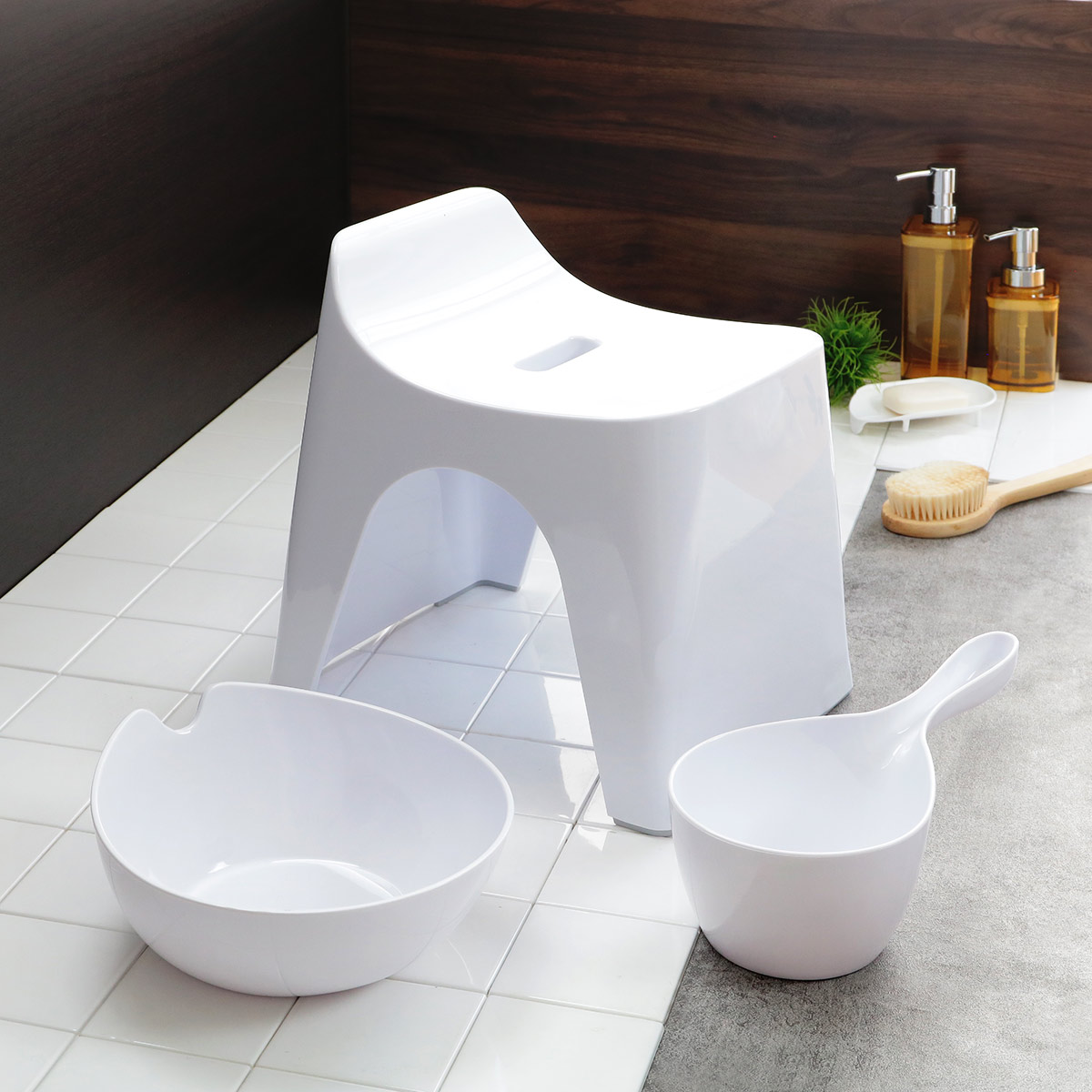 風呂椅子 洗面器 手桶 セット ヒューバス バススツール まとめ買い 3点