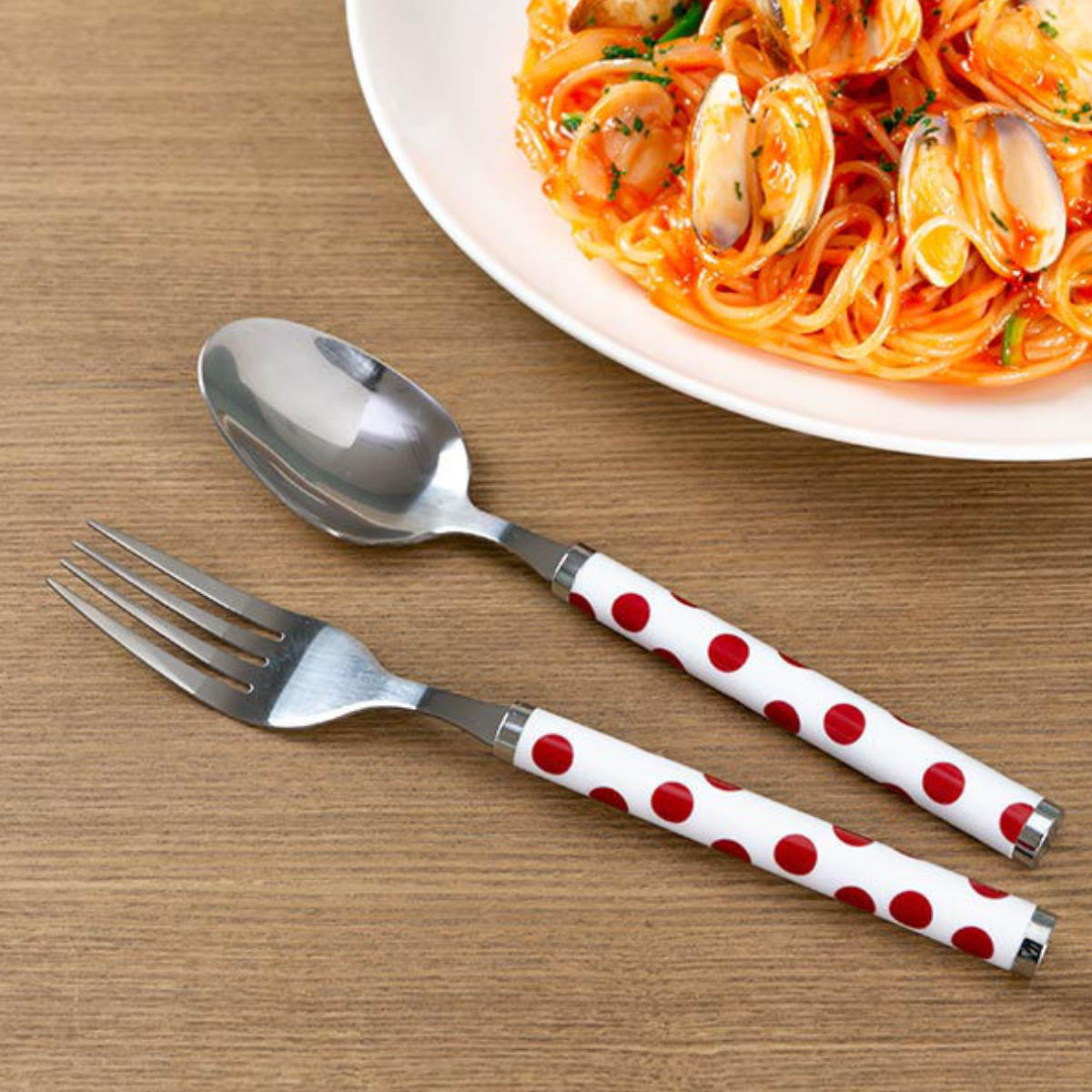 パール金属 スプーン フォーク 大 セット 2本入り ステンレス ドット