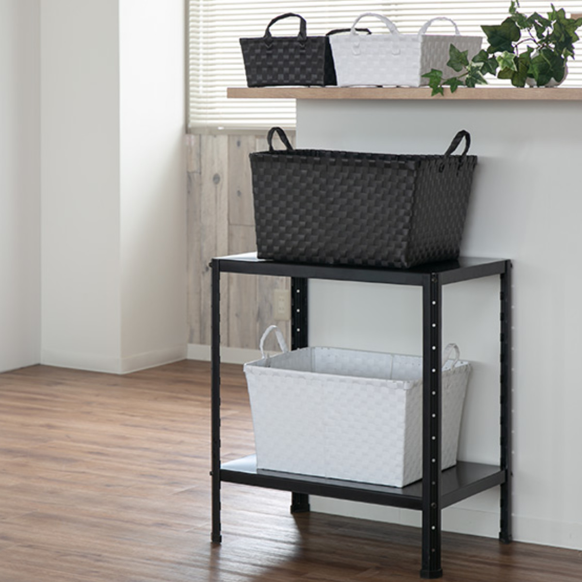 ちどり産業 バスケット PPバスケット 幅47×奥行36×高さ25cm ランドリー